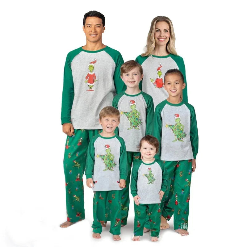 Naughty Grinch Family Matching Christmas Pajamas Kids 4T 6T
