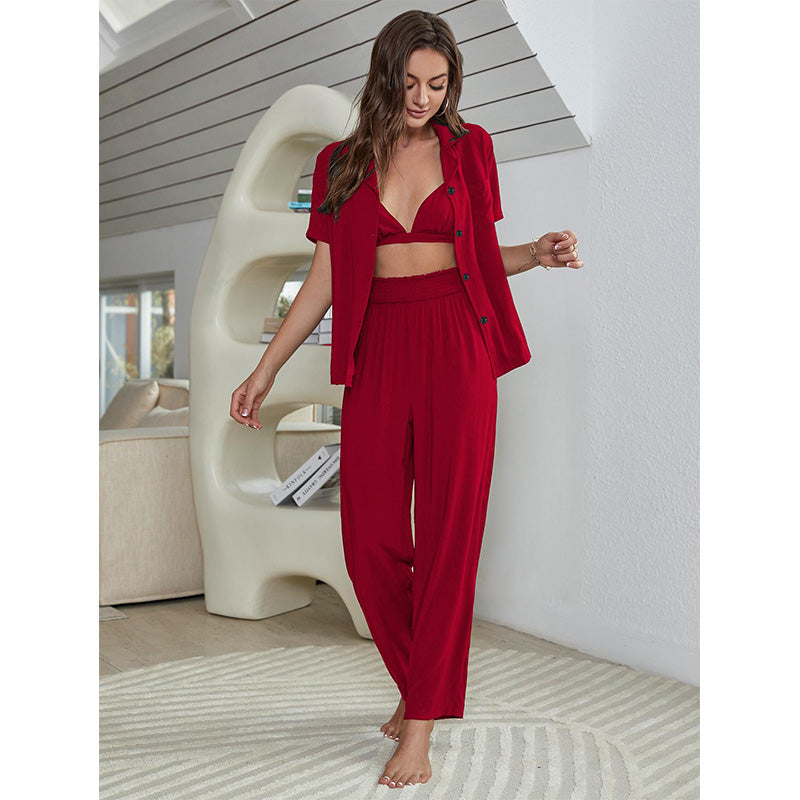 The Three Piece Pajamas Red Small