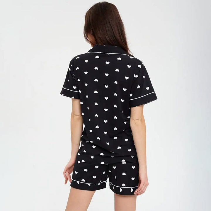 Ensemble short coeur blanc