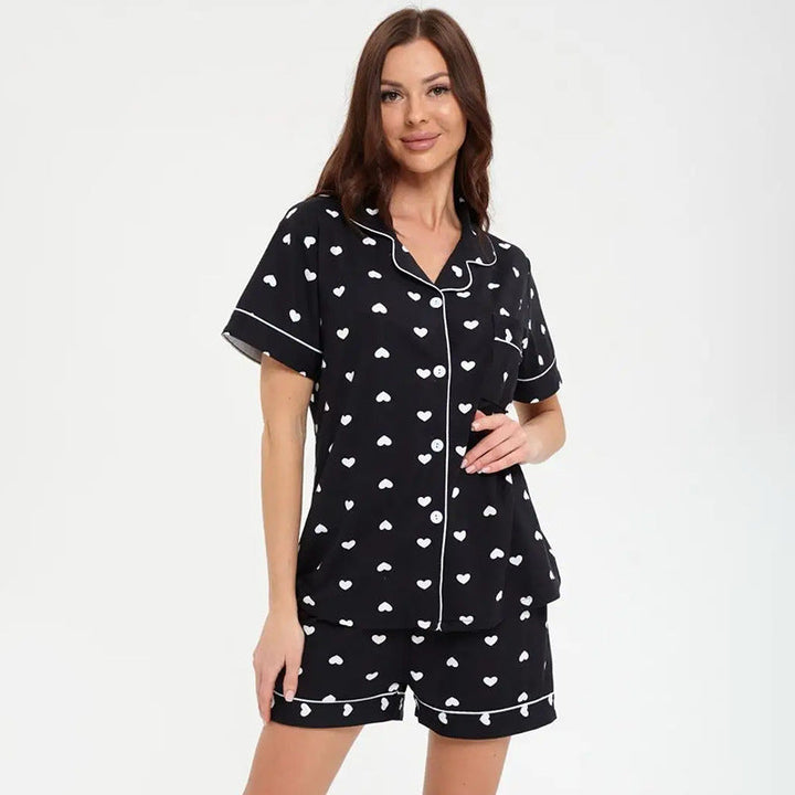 Ensemble short coeur blanc