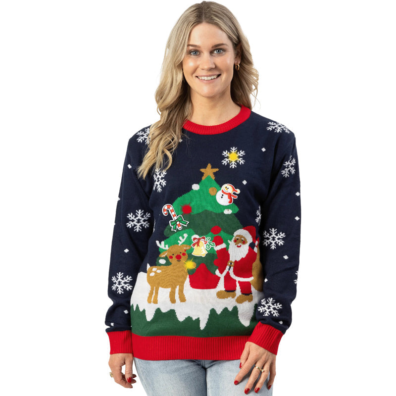 The Christmas Tree With Santa Christmas Ugly Sweater