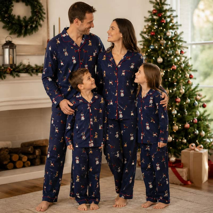 Pyjamas assortis pour la famille des chiens
