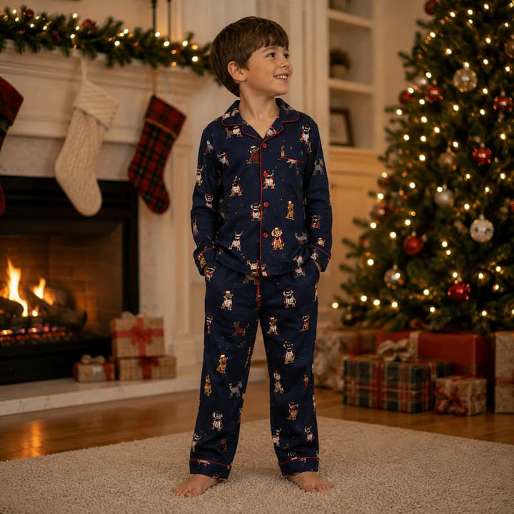 Pyjamas assortis pour la famille des chiens