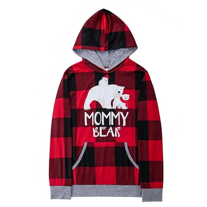 Hooded Plaid Bear Family Matching Christmas Pajamas