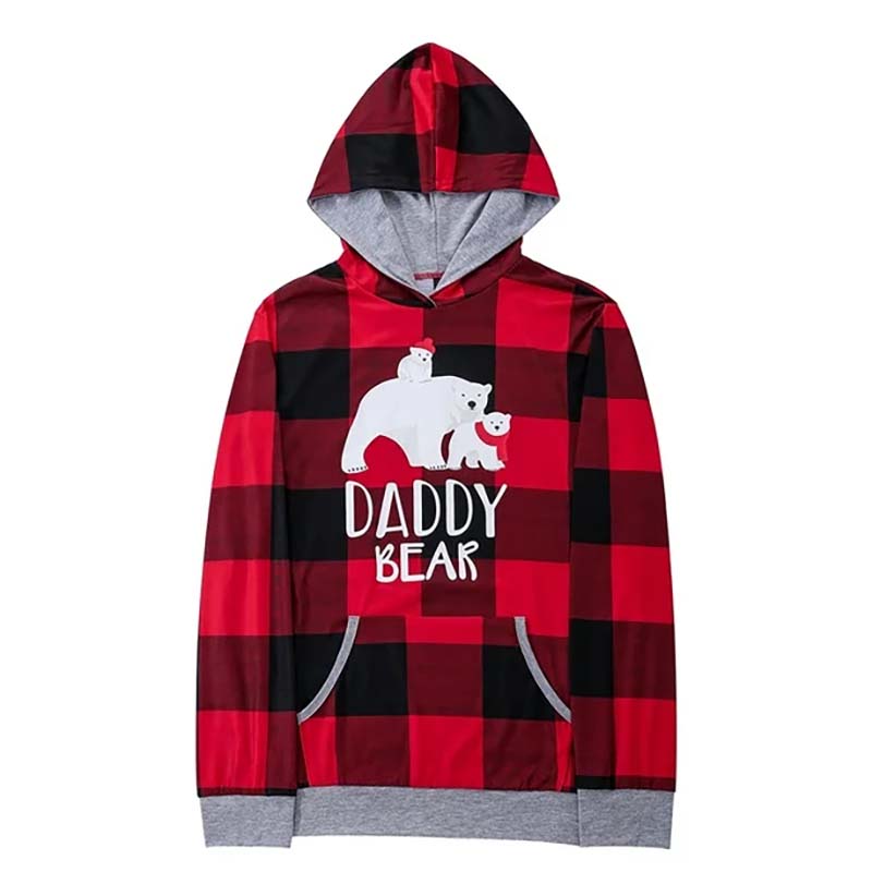 Hooded Plaid Bear Family Matching Christmas Pajamas