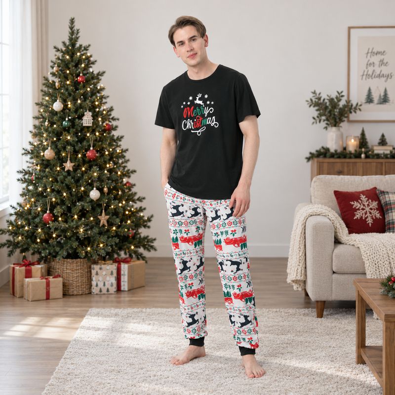 Merry Christmas Tshirt Pajama Set