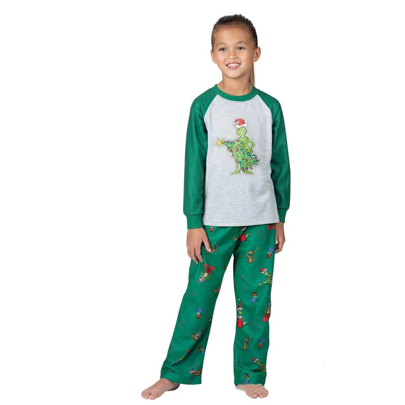 Naughty Grinch Family Matching Christmas Pajamas - Main Image