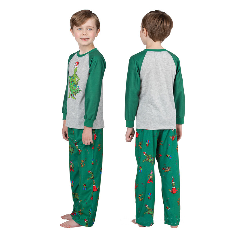 Naughty Grinch Family Matching Christmas Pajamas Kids 4T 6T