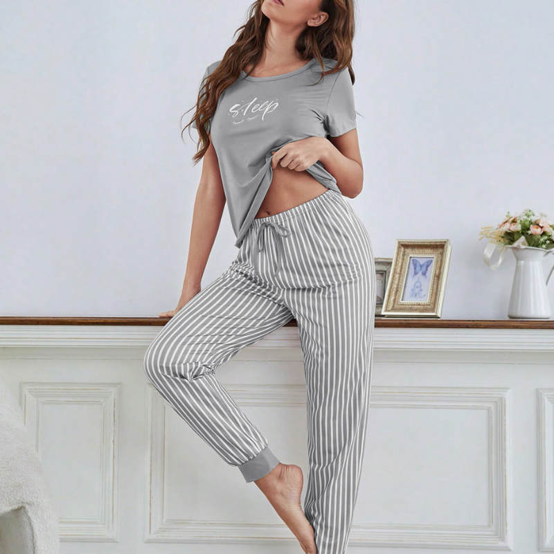 sleep-striped-Pajamas-set