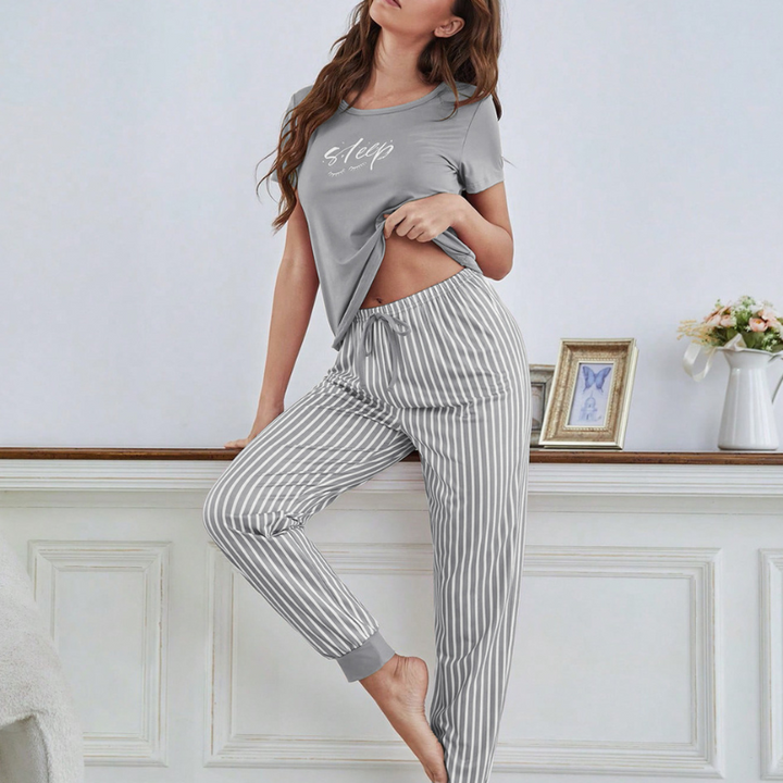 sleep-striped-Pajamas-set