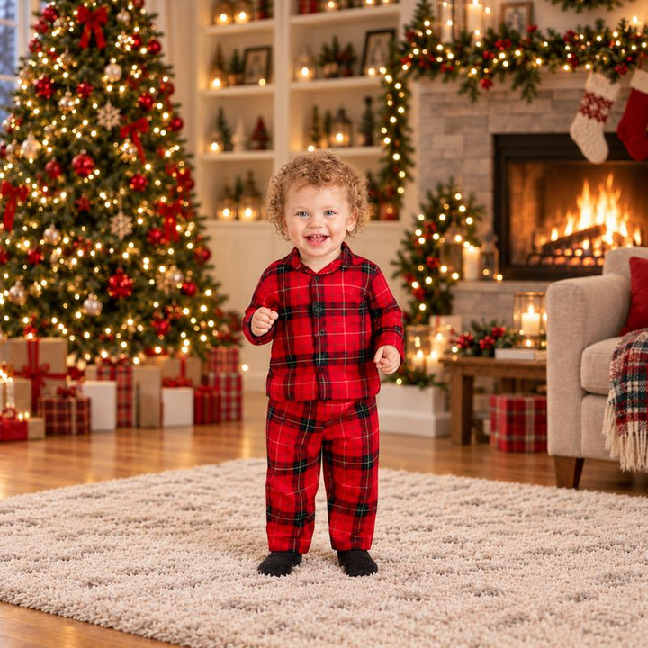 Red Plaid Family Matching Christmas Pajamas