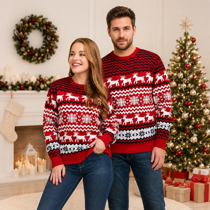 Reindeer & Snowflake Unisex Christmas Ugly Sweater