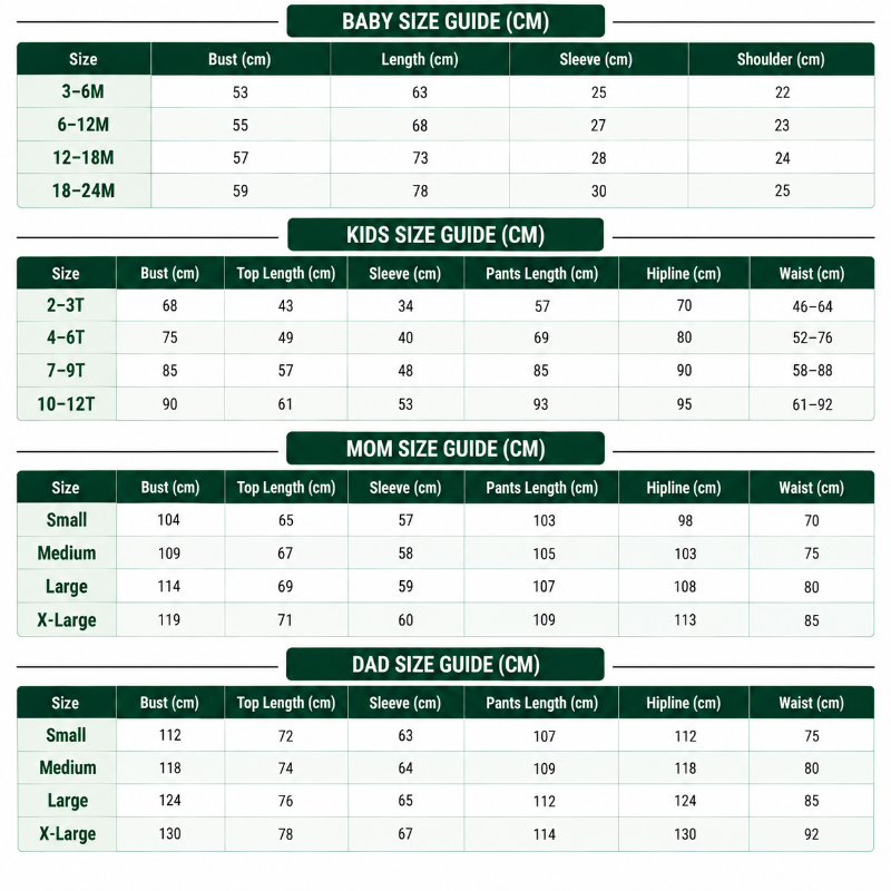 Size Chart CM