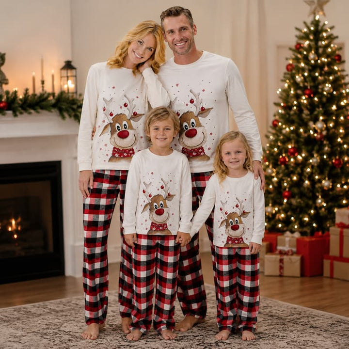 Pyjama de Noël assorti pour la famille des rennes