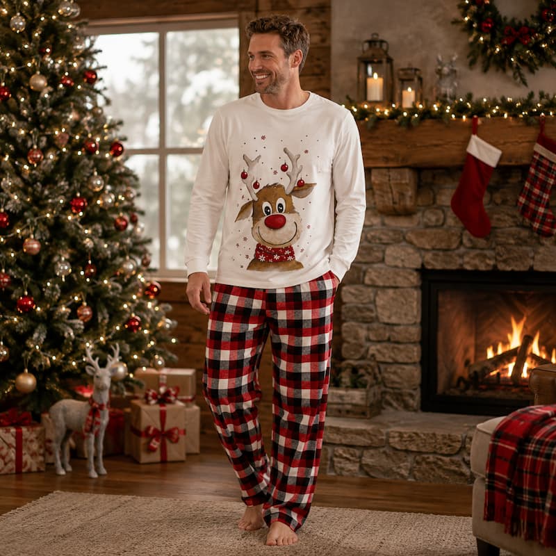 Reindeer Family Matching Christmas Pajamas 
