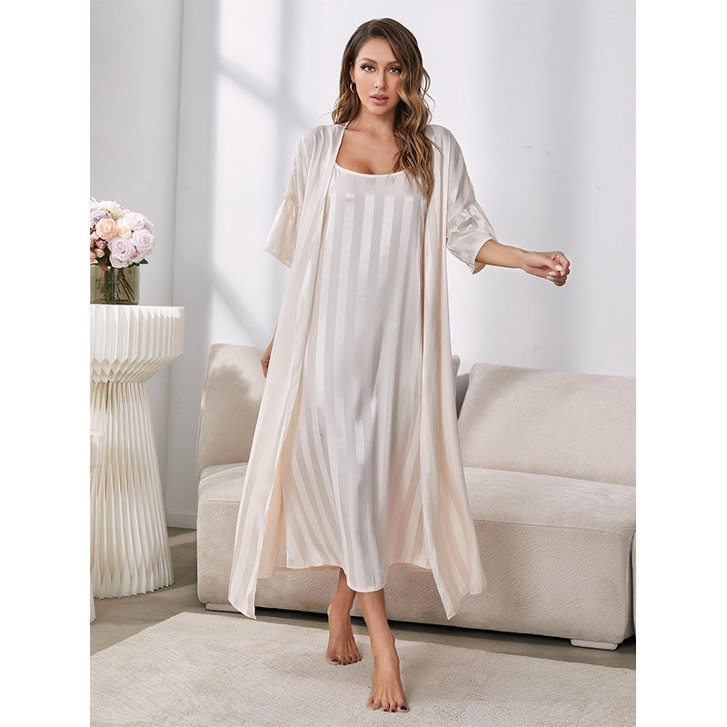 Satin Nightgown With Shrug