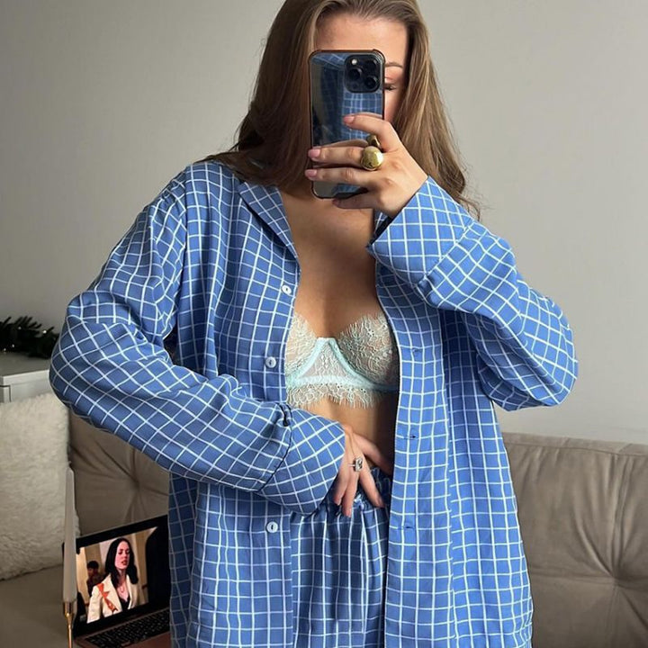 soft check pajamas