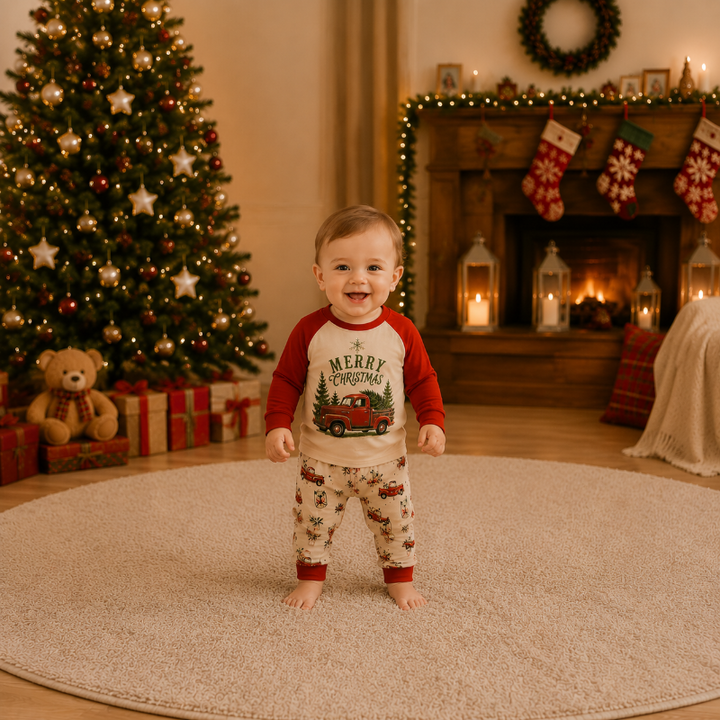 Vintage Christmas Truck Family Matching pajamas