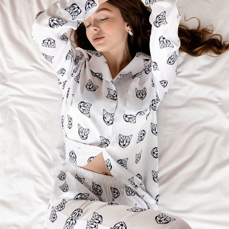 Geometrical Cat Pajamas – Pajama Village Canada - Main Image